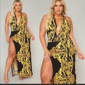 Fashion Nova dress with high split! size 2x